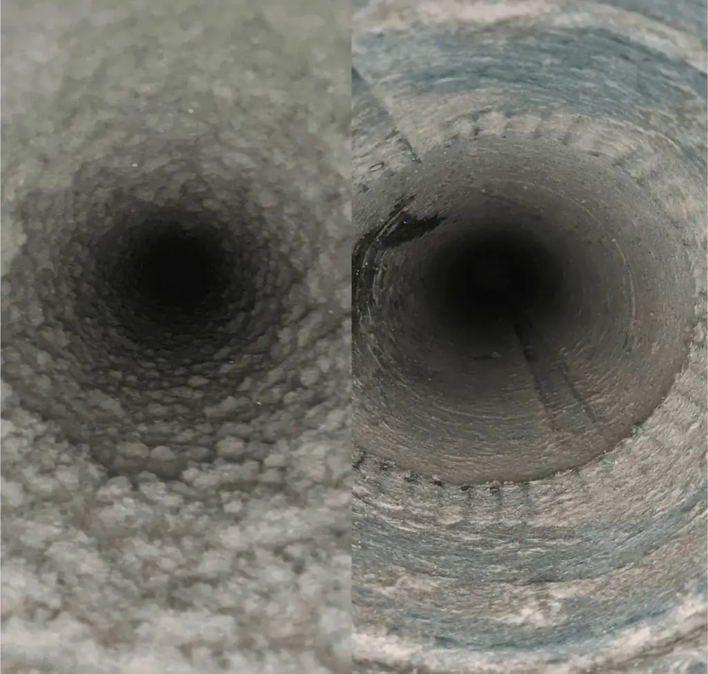 Air Duct Cleaning Before and After by FreshFlow Air Services in Austin