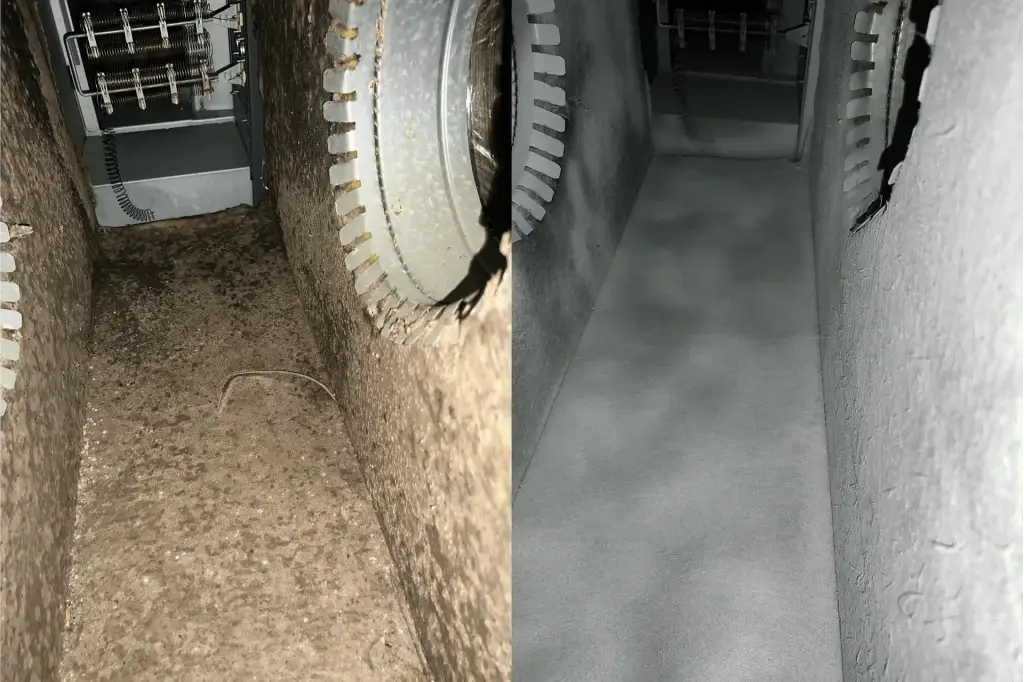 Before and After Air Duct Cleaning by FreshFlow Air Services in Austin